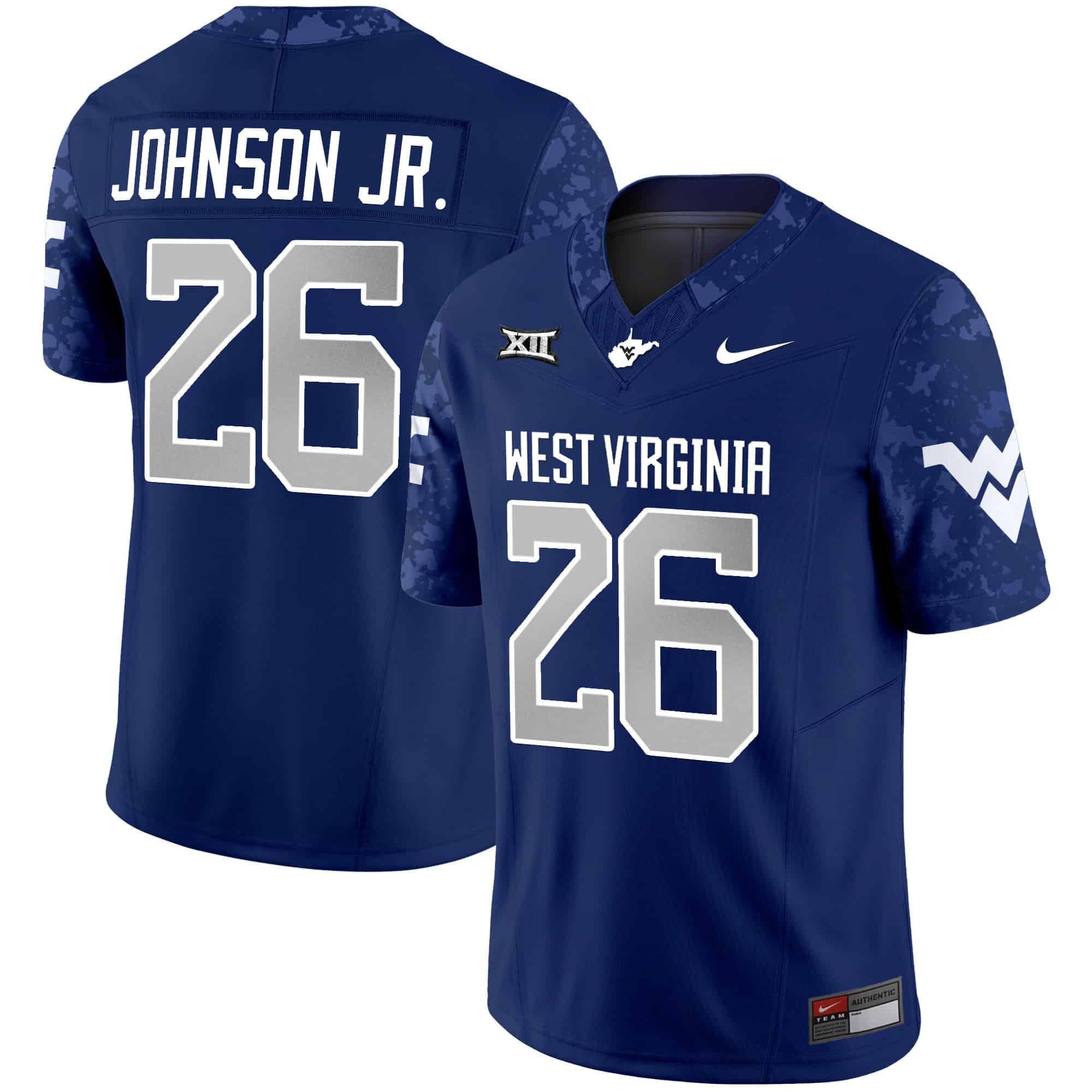Men West Virginia Mountaineers #26 Johnson jr Blue 2024 Nike Vapor Limited NCAA Jersey->indianapolis colts->NFL Jersey